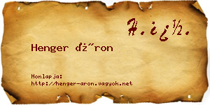 Henger Áron névjegykártya